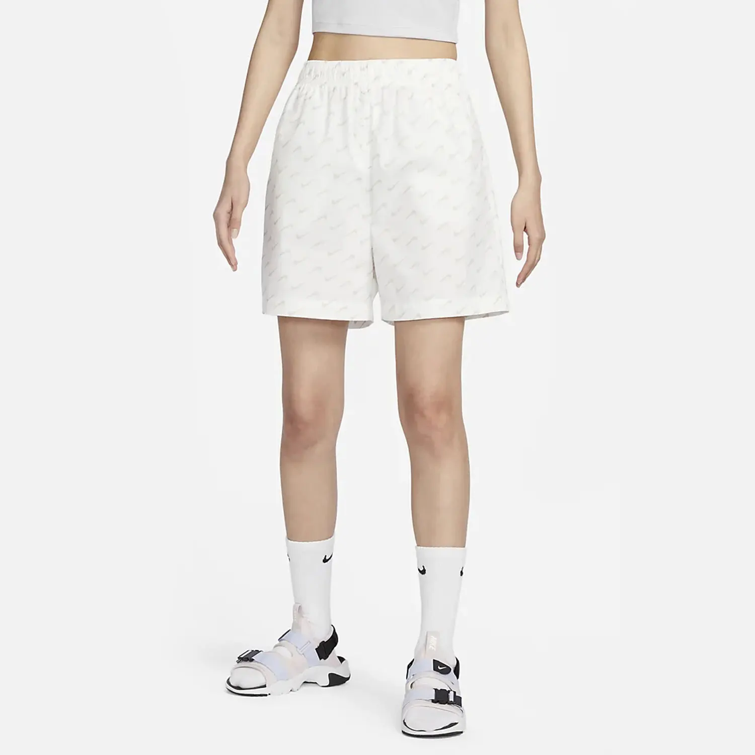 Nike genuine new women's casual printed woven five quarter shorts DV7933-133