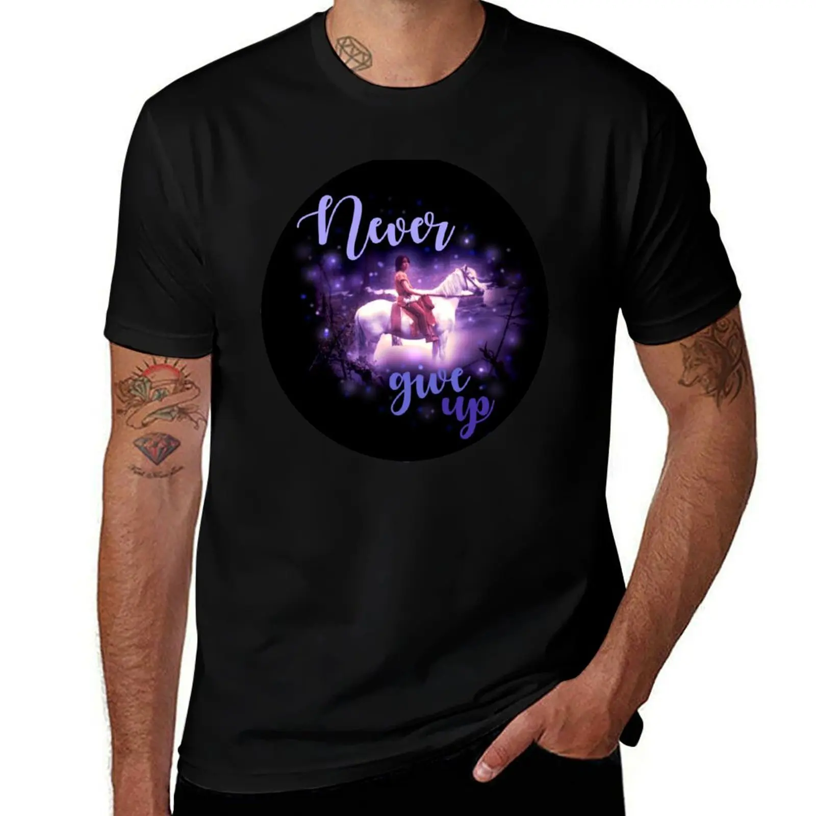 Neverending Story Artax and Atreyu T-Shirt Casual Basic Street Style T-Shirt