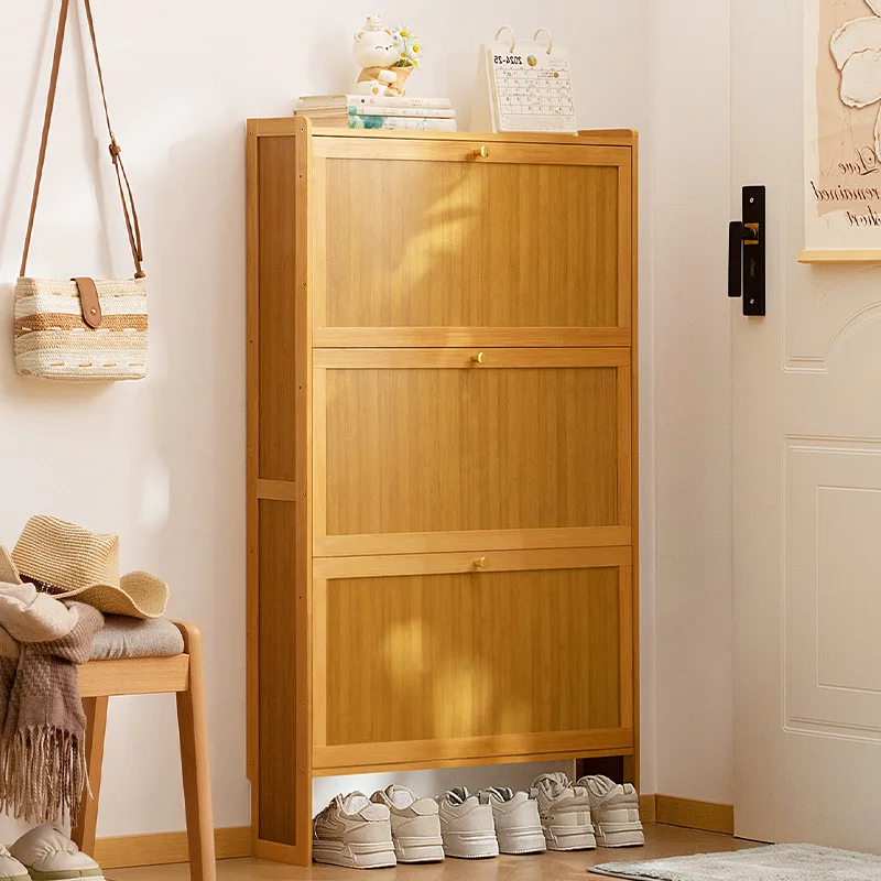 

Ultra-thin shoe cabinet, high vertical entry cabinet, integrated door multi-layer simple rack with door