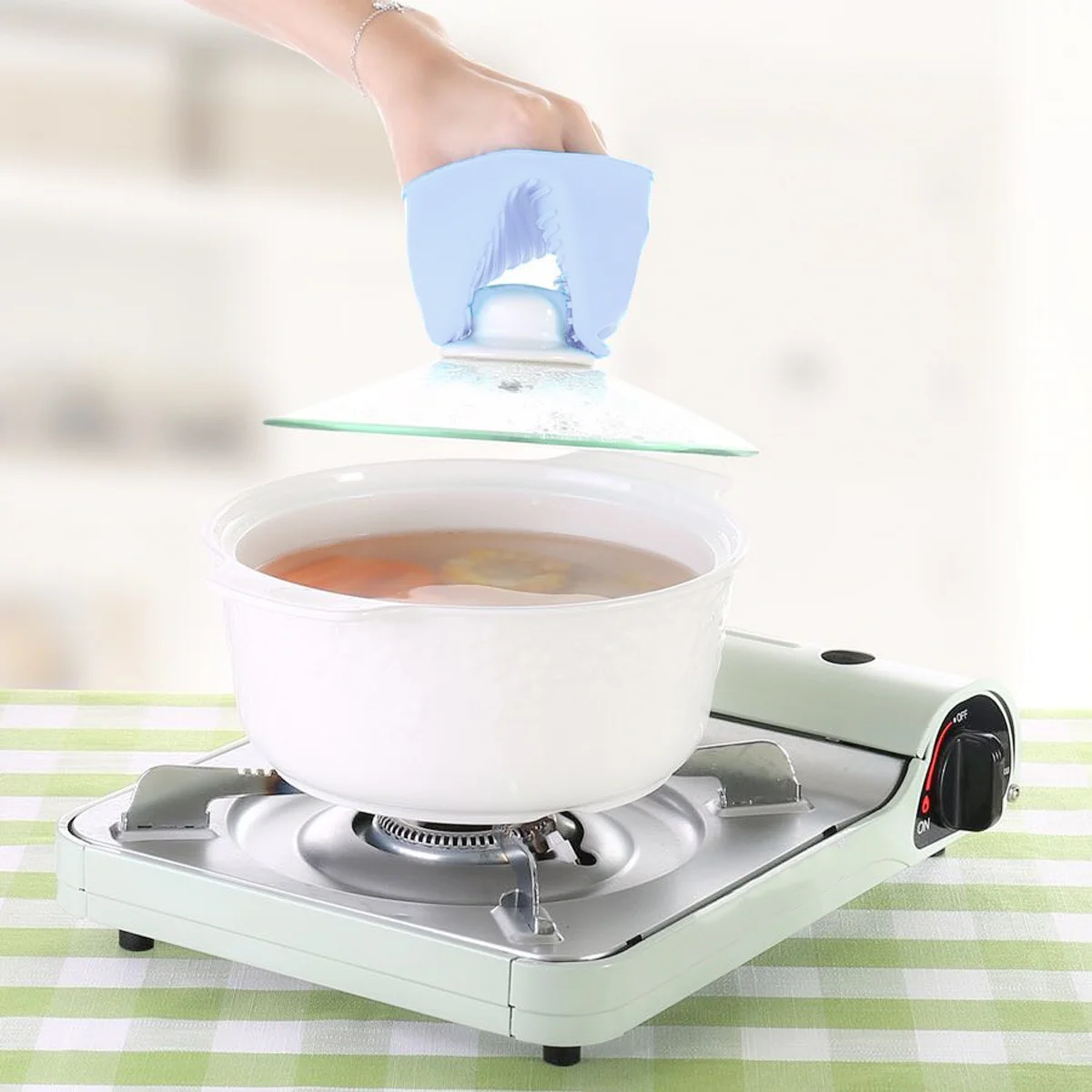 

2Pcs Silicone Oven Mitts Heat Resistant Kitchen Gloves Anti-Scald Non-Deforming for Baking Grilling Oven Mitt Kitchen Gloves