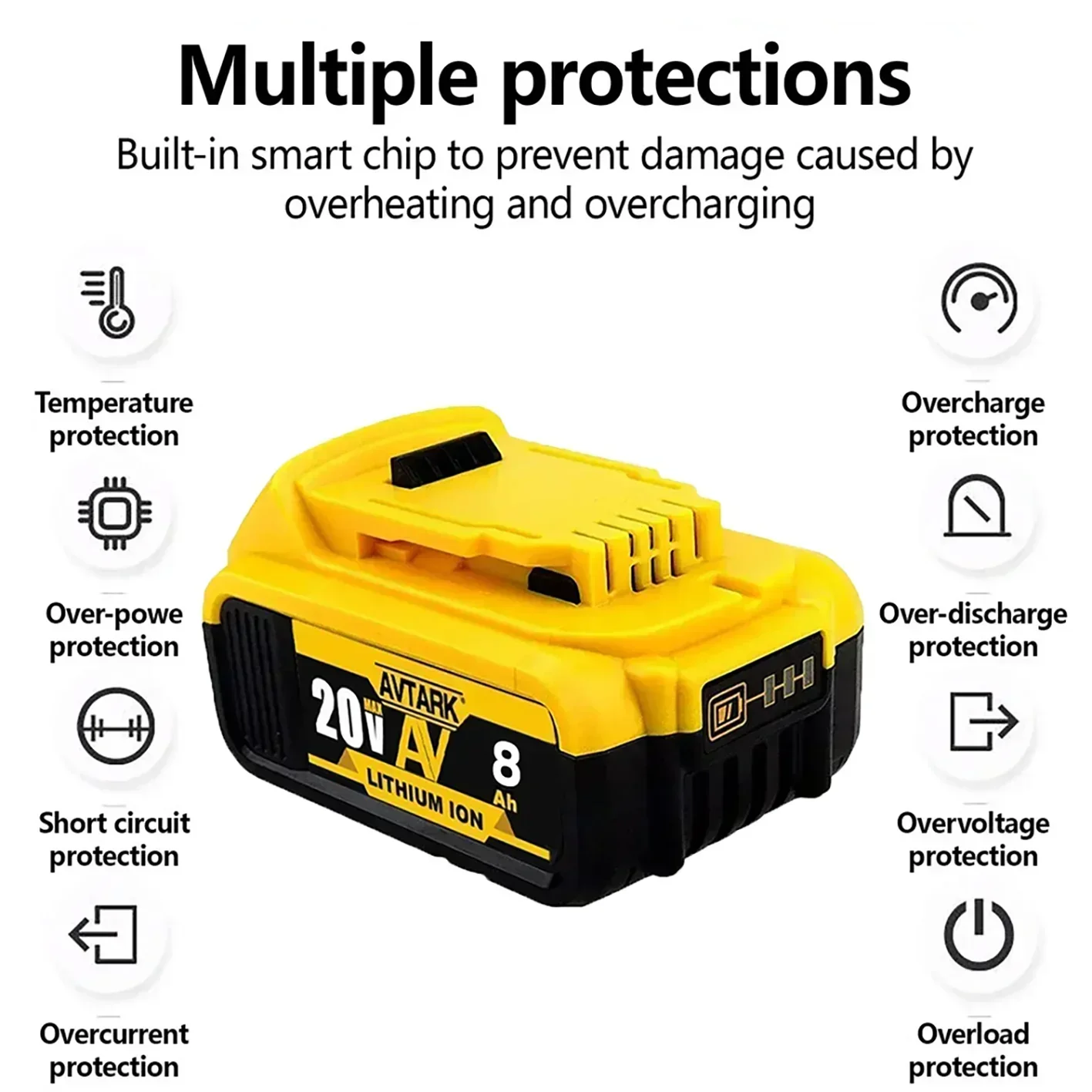 Оригинальный DCB200 20 В 8000 мАч для Dewalt DCB180 DCB181 DCB182 DCB201 DCB206 литий-ионный аккумулятор, прямая поставка производителя