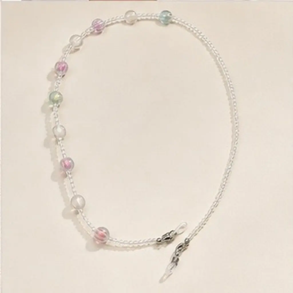 Halloween Pumpkin Shape Crystal Mask Chain Eyeglasses Chain Bead Necklace Assorted Color Anti-Skid for Sports Sunglasses Reading