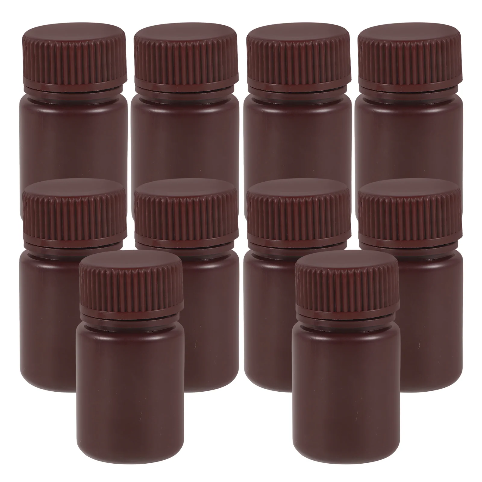 

10 Pcs Lightproof Plastic Storage Empty Lab Sample Chemical with Cover