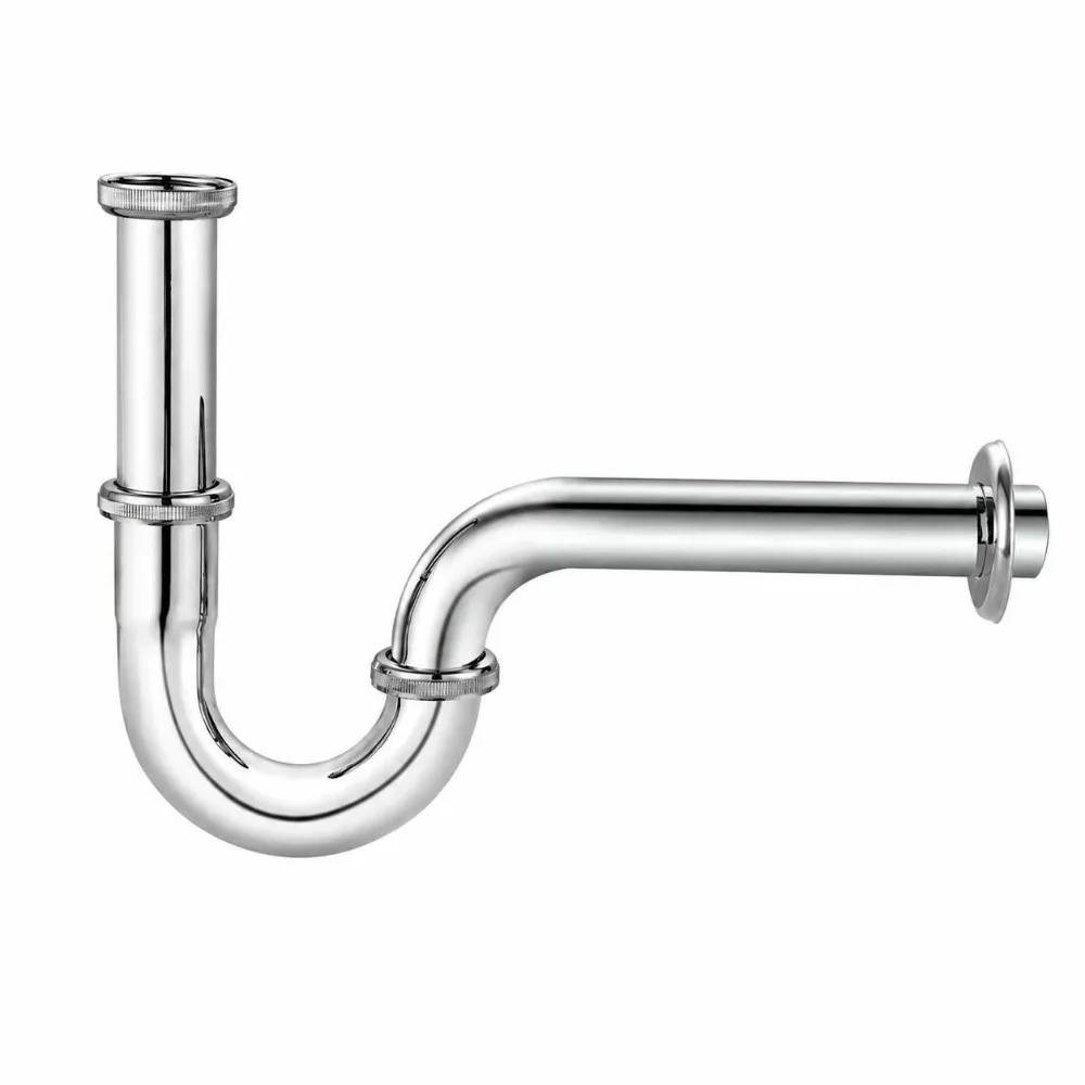 U-Shape Design P-Trap Kit Slip Joint Extension Adjustable Height Drain Tubing Set G1-1/4in Size Sink Waste Trap Bathroom Sink
