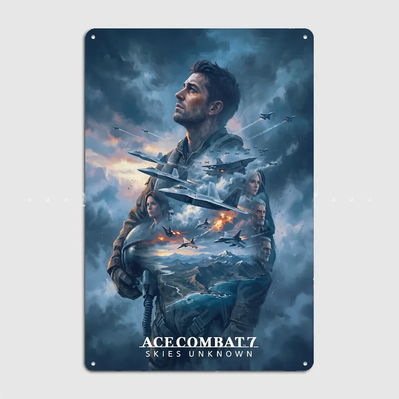 Ace Combat 7 Skies Unknown Poster Metal Sign Posters Bar Bedroom Custom Wall Decorations Room Decoration Interior Home Decor