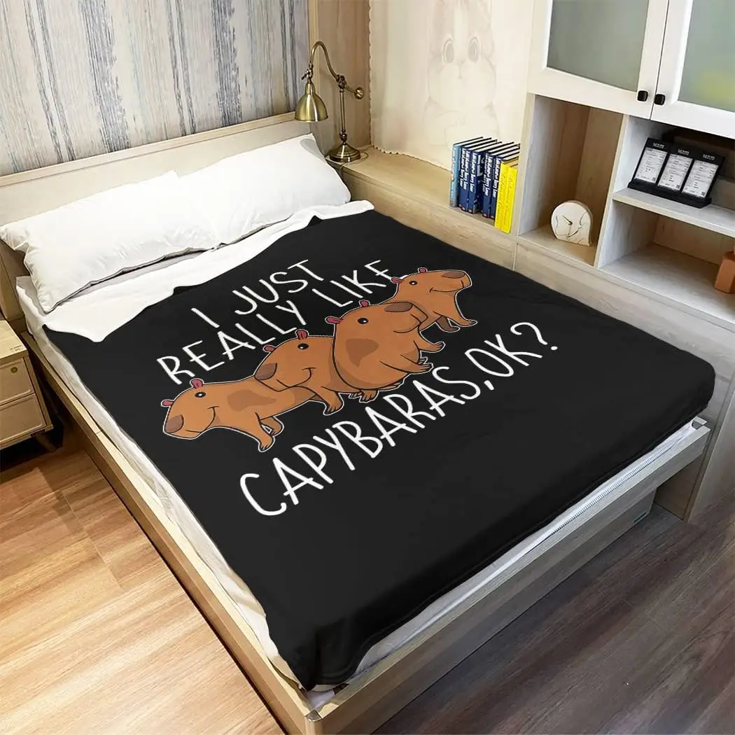 Bonita manta de capybaras, manta de forro polar suave y cálida, regalos para los amantes de Capybara