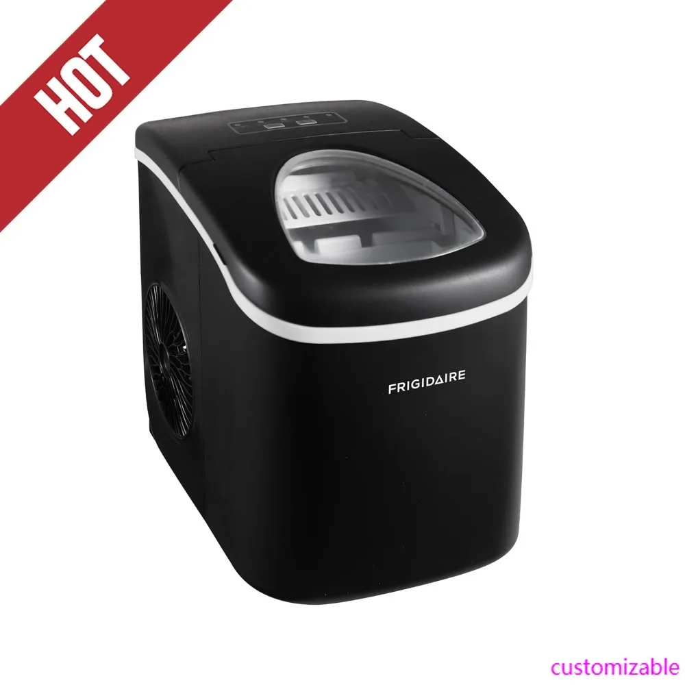 

HOT-FRIGIDAIRE EFIC101-BLACK Льдогенератор для столешницы, 26 фунтов, регулируемый размер кубиков льда, портативный льдогенератор для Hom