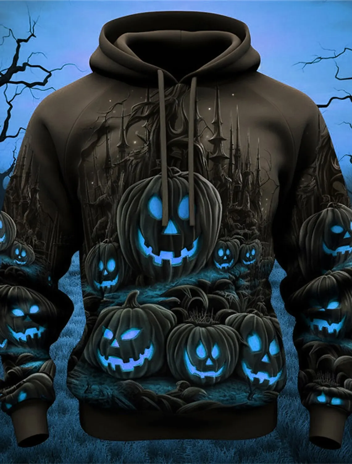 

2024 New Halloween Men's Graphic Hoodie Skull Pumpkin Print Classic Casual Couple 3D Pullover Holiday Out Hoodie Long Sleeve
