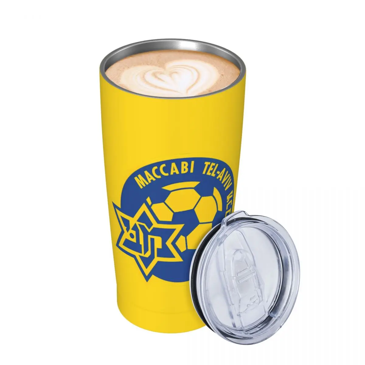 Maccabi Tel Aviv Insulated Tumbler, 20oz Tumbler with Lids and Straws Stainless Steel Vacuum Travel Mug Coffee Cup