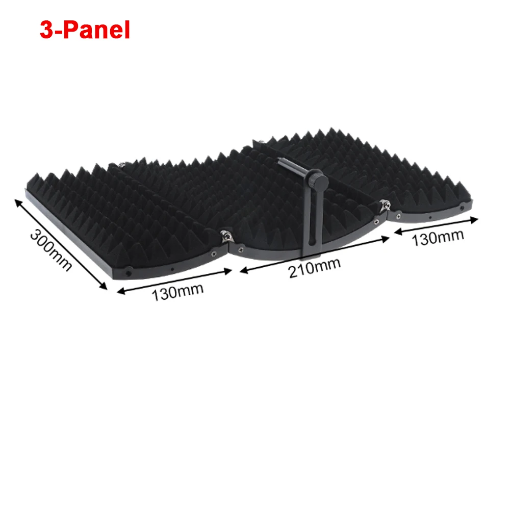 Schermo isolante per microfono Schermo antivento con superficie curva da pannello 3/5 Schiuma assorbente filettata pieghevole 3/8 -5/8 per studio di registrazione