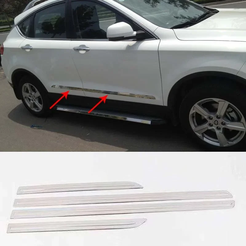 

4pc For FAW BESTURN X80 2013-2017 Body Trim Door Panel Decorative Strip Stainless Steel Door Strip