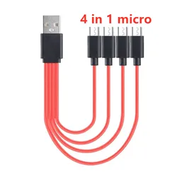 Multi Micro kabel do ładowania USB 4 w 1 USB 2.0 męski do 4 Micro USB męski, Micro USB kabel splittera Adapter przewód ładujący