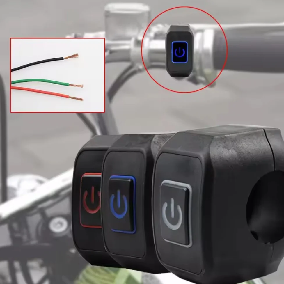 1pc 12V Universal Motorcycle Handlebar Power Control Switch Button For Scooter Electric Bike ATV Modification Parts