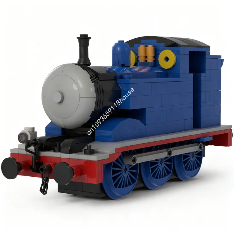 

725 деталей, масштаб 1:1, конструктор MOC, модель поезда Томаса из мультфильма, архитектурный конструктор, рождественский подарок, развивающая игрушка, строительные блоки