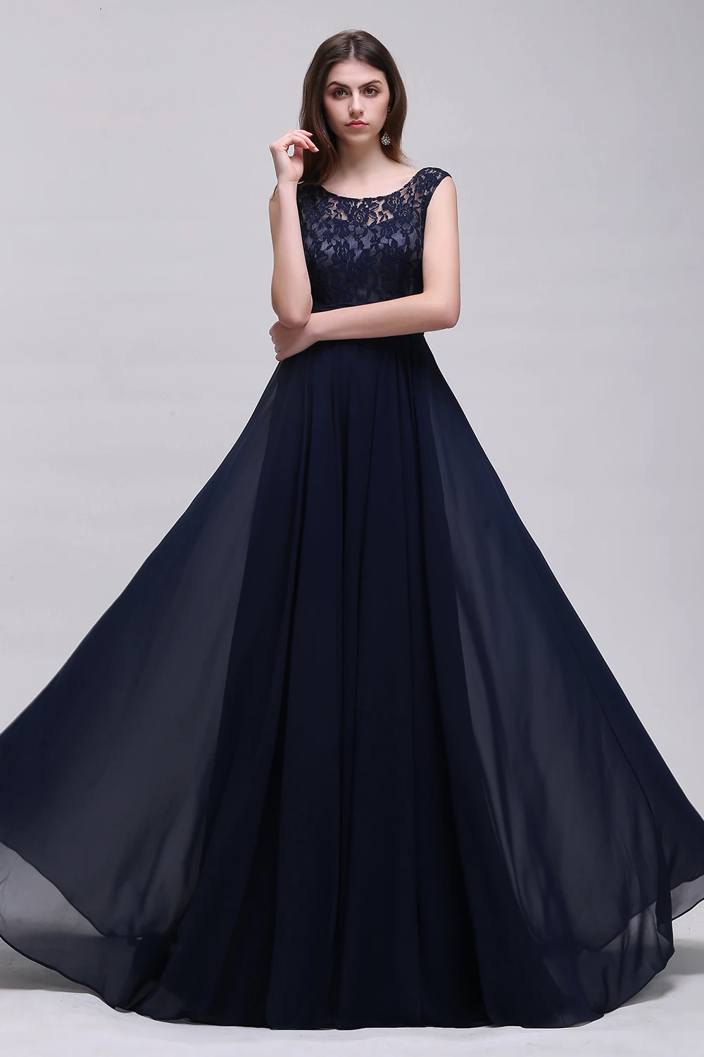 

STEPHANIE Elegant Chiffon Bridesmaid Dresses 2024 New V Back Lace Long Plus Size Wedding Guest Formal Evening Party Prom Gowns