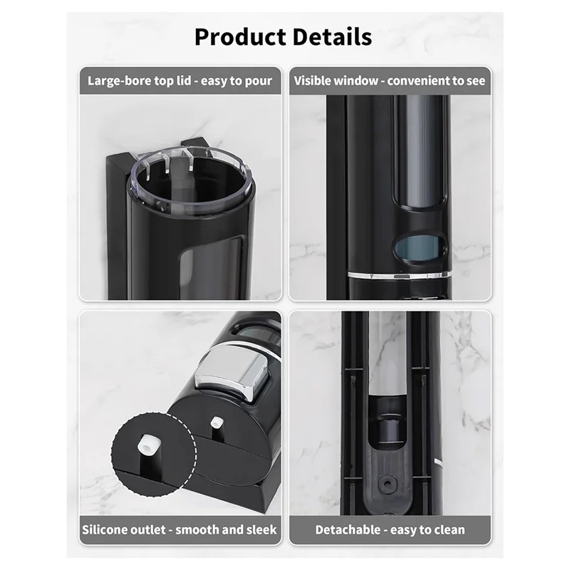 

AB66-дозатор для шампуня, настенный, 1200 мл, 3 камеры, без дрели, дозатор мыла для мытья тела для душа, ванной комнаты, отеля