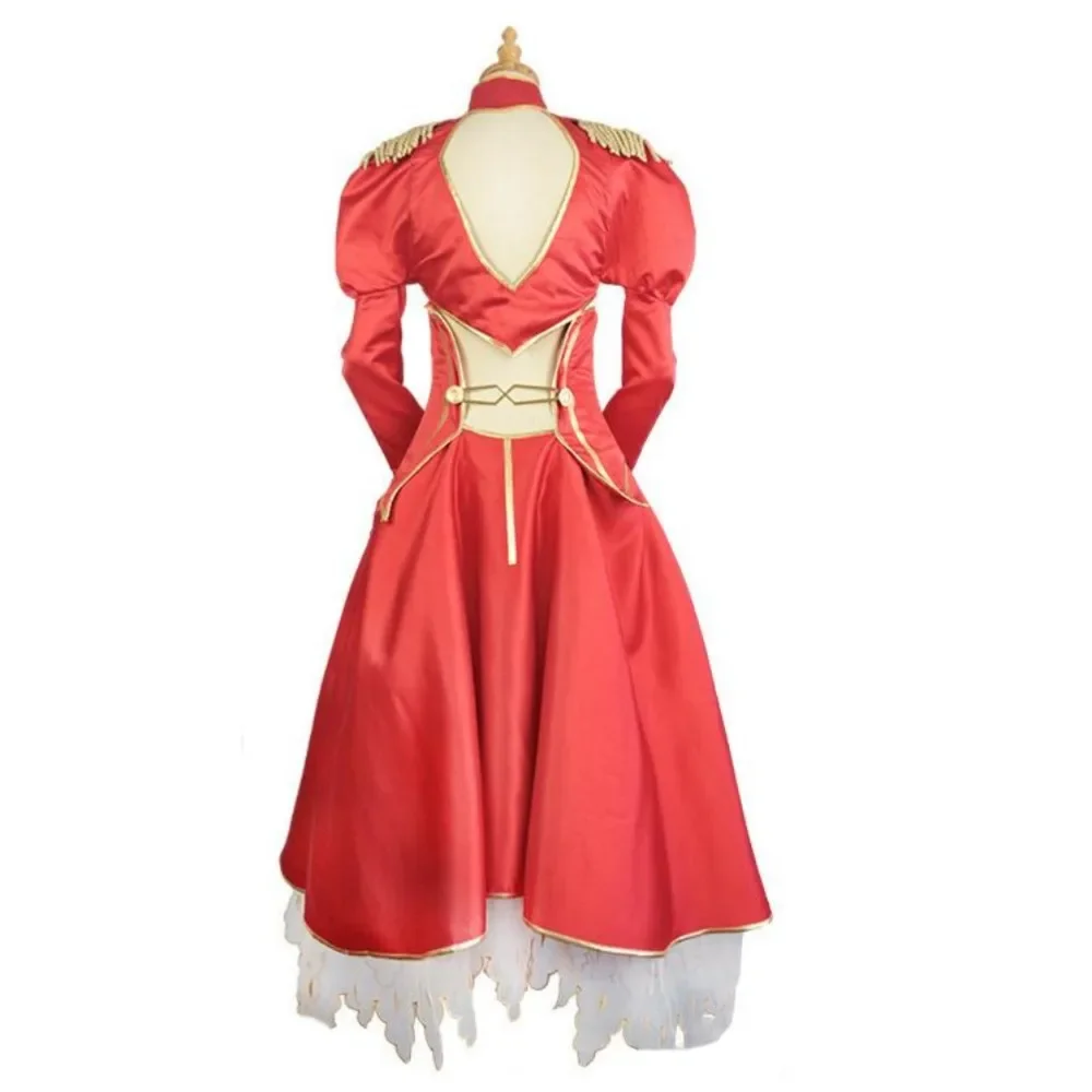 Anime Game Fate EXTRA Nero Claudius Caesar auminus Germanicus disfraz de Cosplay peluca vestido de noche rojo mujer Sexy traje d