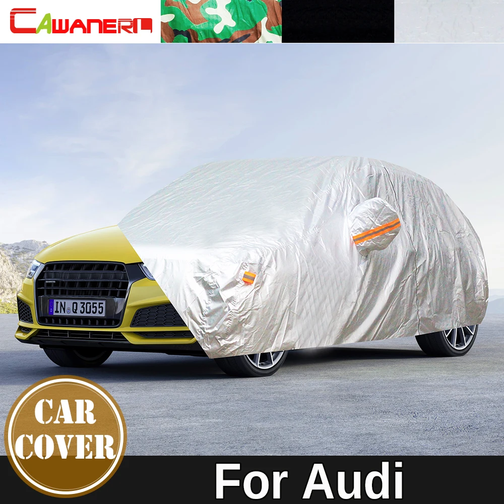 Full Car Cover Waterproof Sun Rain Snow Protection Anti UV Auto Cover Black Camouflage Silver For Audi A1 A6 E-Tron Q3 R8 TT Q8