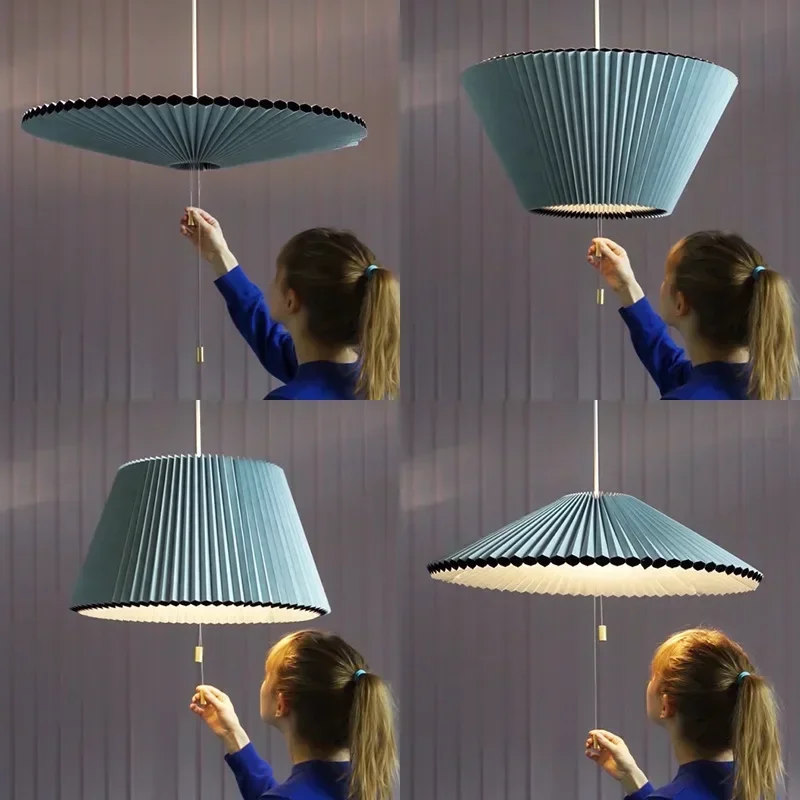 Lampadari di Design a ombrello in tessuto deformato pieghettato lampadari moderni a LED per la decorazione della casa per la camera da letto soggiorno sala da pranzo apparecchi di illuminazione