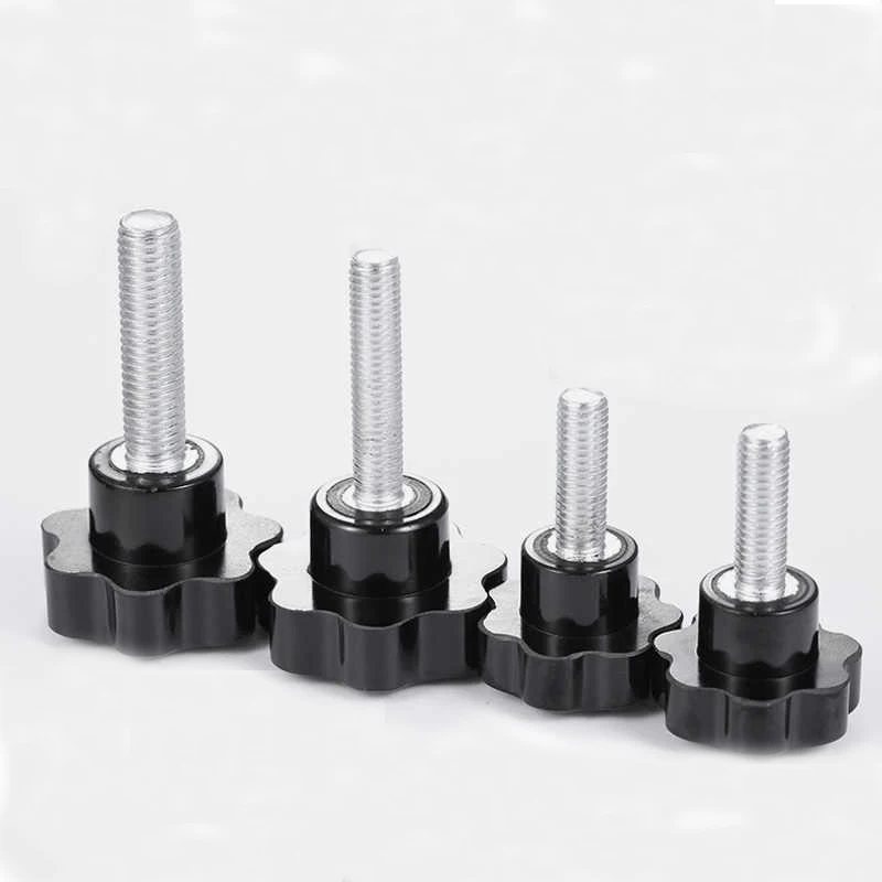 2-10Pcs Carbon Steel Thread Clamping Finger Handle Mechanical Handle Screw M4 M5 M6 M8 M10 M12  Star Shaped Head Knob Screw Bolt