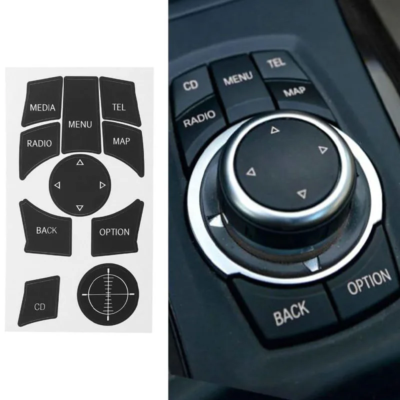 

Подходит для BMW 3 серии 5 серий E63 E64 E70 E71 E72 E81 E82 E83 E84 E90 F01 F02 F03 F04 Комплект наклеек для ремонта кнопок автоматического IDrive