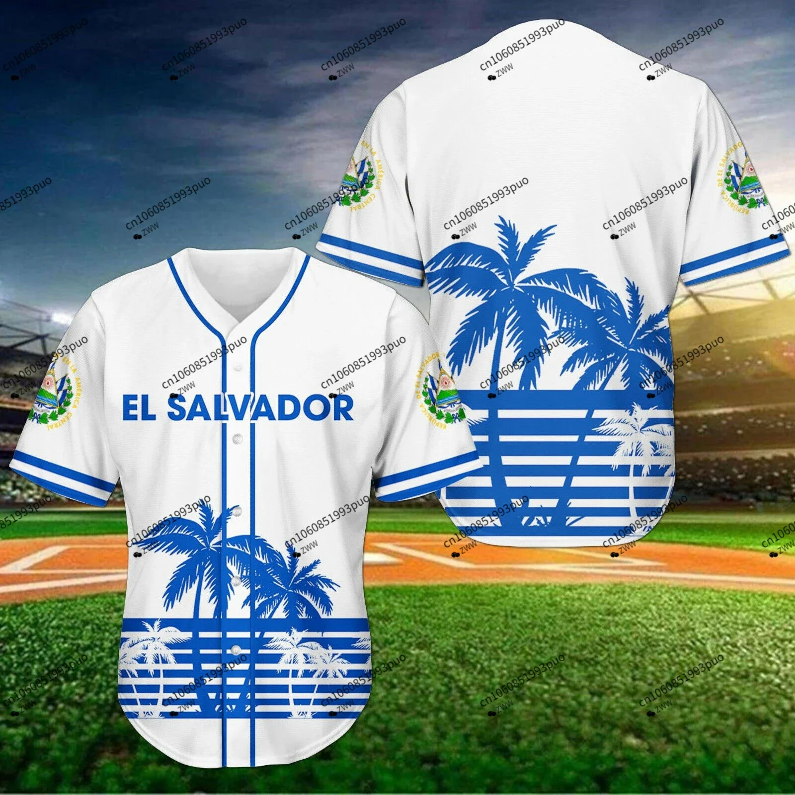 El Salvador Proud Custom Name Baseball Jersey Shirt 3d s 5xl MenCustomize Your Name Baseball Shirt 3D Printed Men's Shirt Casual