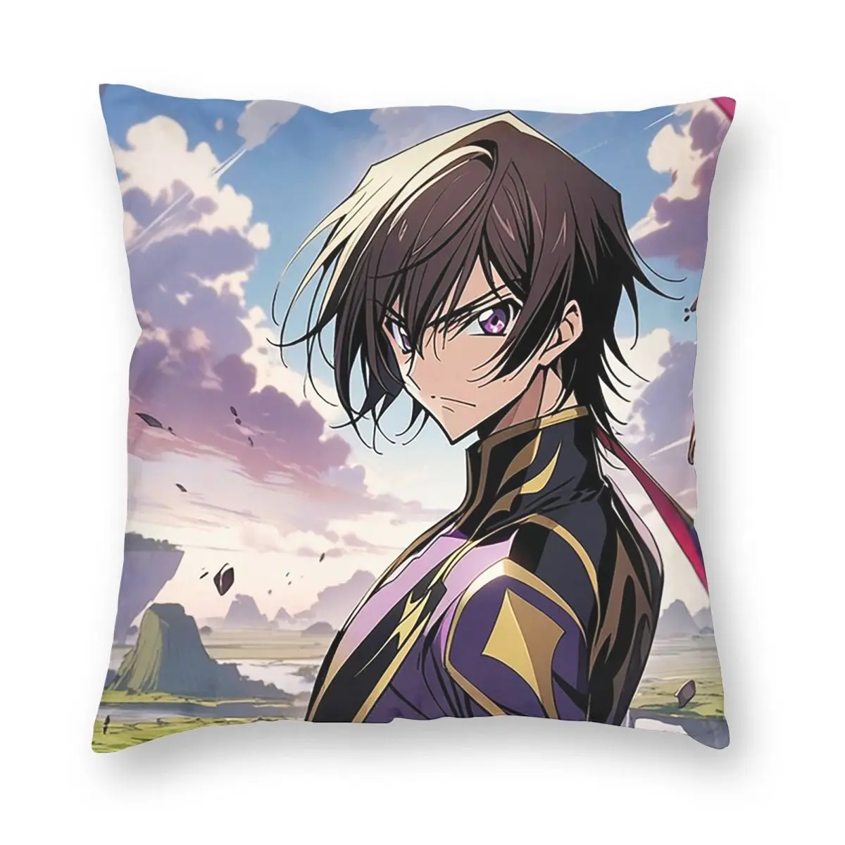 

Code Geass Lelouch Of The Rebellion Anime Square Pillowcase Pillow Cover Cushion Zip Comfort Throw Pillow for Home Living Room