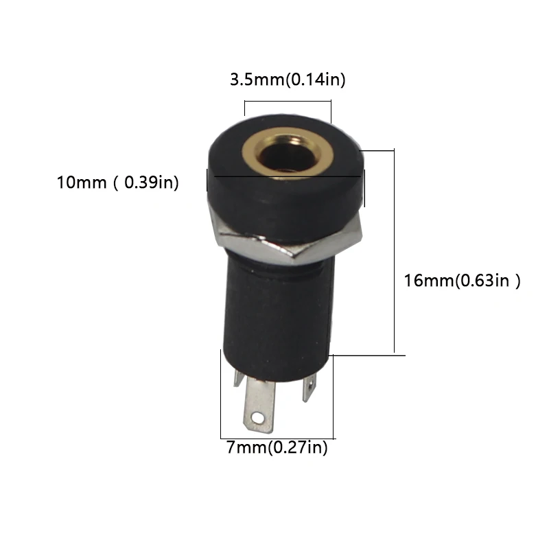 【5PCS】Headphone socket PJ-392A/391-4P 3.5mm audio video 4 pin 3.5 stereo 4 section with thread