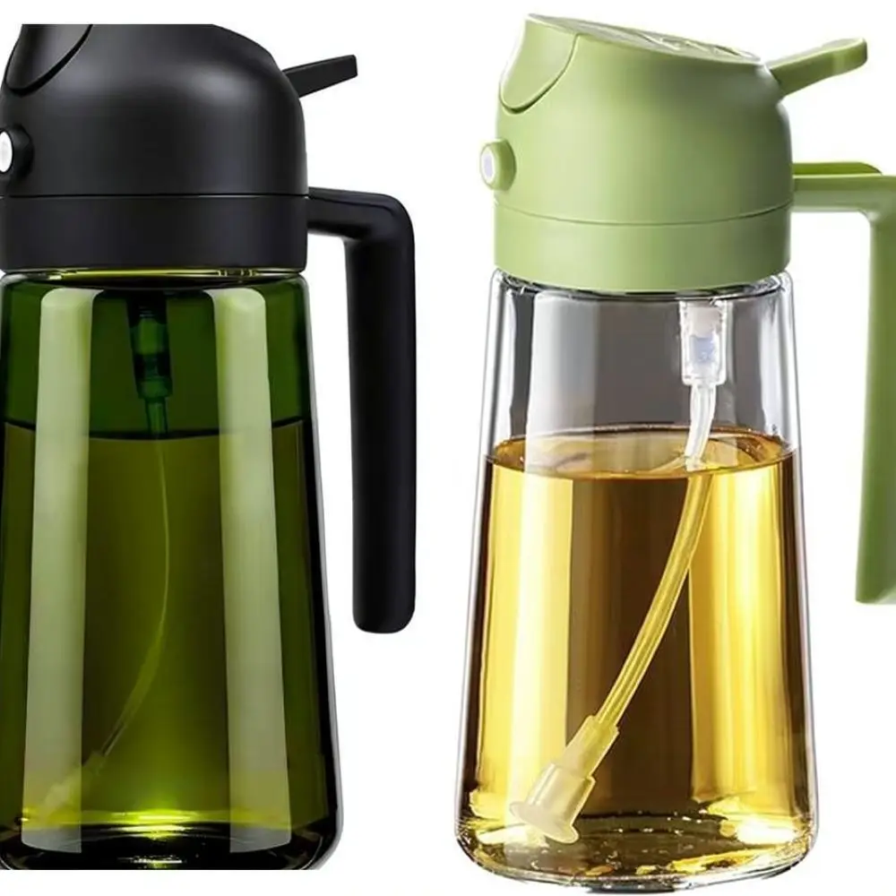 Glass Oil Dispenser 2 In 1 Spray And Pour Bottle For Kitchen Cooking Vinegar Container Cruet Gadget For BBQ Baking Tool