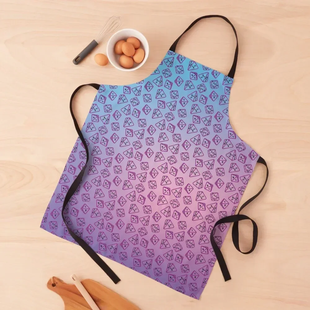 

Pastel D20 Polyhedral Dice Set Print Apron waterproof for women chefs Kitchen Women with pockets Apron