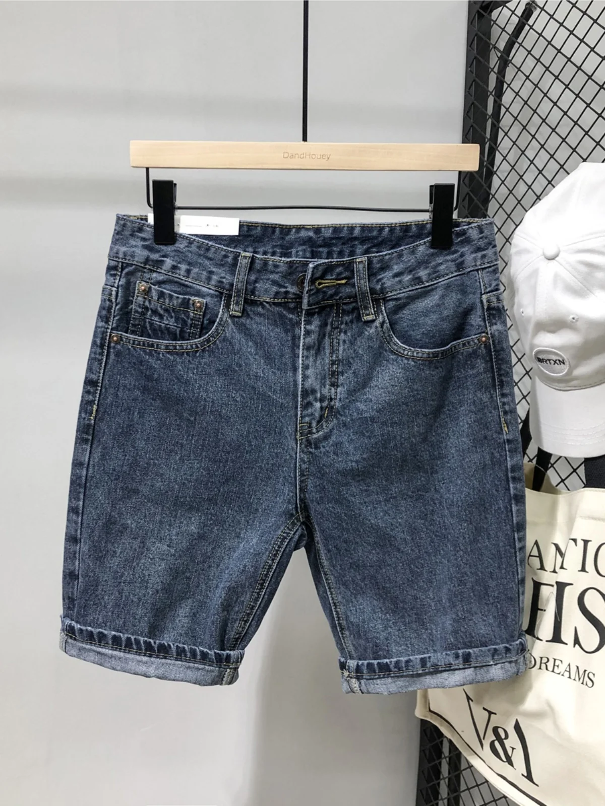 

Мужские джинсы Slim Fit прямого кроя, синие, средней посадки, летние, новые, в корейском и японском стиле, повседневные, молодежные