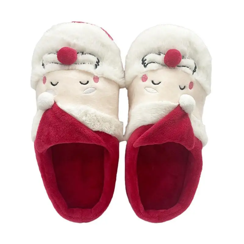 Cute Christmas Slippers Cute Fuzzy House Slippers Stuffed Bedroom Slippers For Women Unisex Non-Slip Soft Indoor Shoes Warm