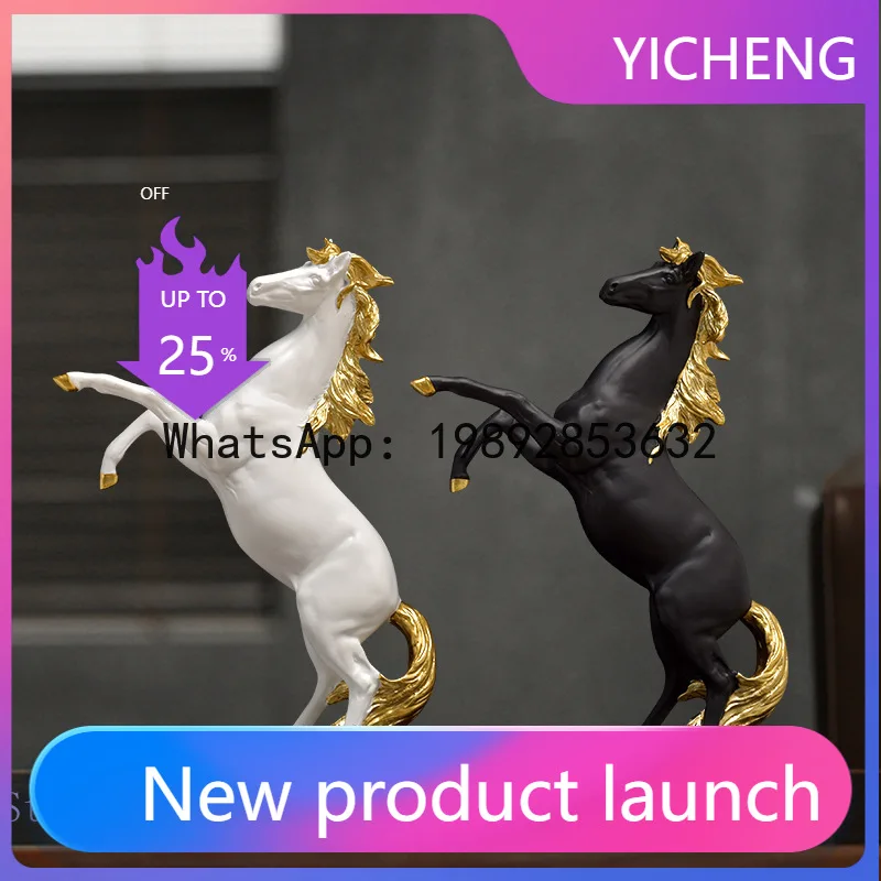 

Simulation Animal Golden Horse Animal Craft Sculpture Desktop Decoration Crafts Statue Animal Figures Home Decoration Figurine