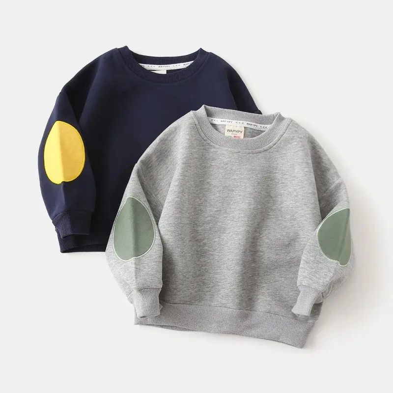 

2025 Autumn Children Boy Sweatshirt Korean Style Round Collar Kid Boy Long Sleeve Tops Casual Soft Cotton Toddler Boy Pullover