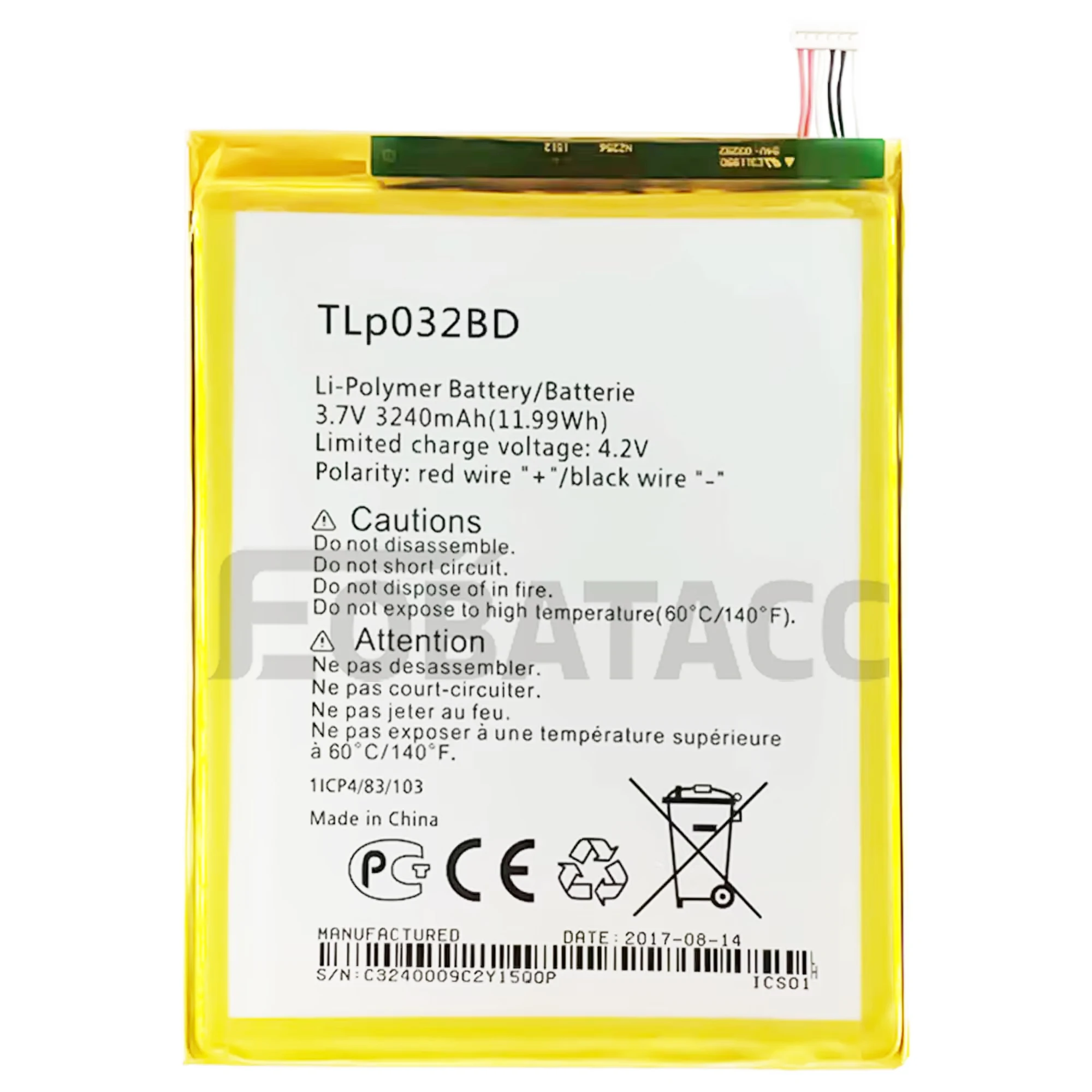 100% New Original Battery TLP032BD For  Alcatel P310X/OT P310/One Touch PoP 7/VDF1100Battery + Free Tools