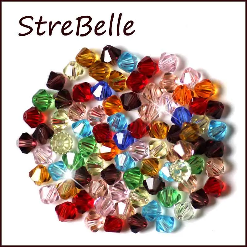 StreBelle AAA Kristall Doppelkegel Perle 5301 200 TEILE/LOS 3MM 4MM 5MM 6MM 8MM 10MM Tschechische Lose Facette Glas Perlen für DIY Schmuck Machen – Detail 33