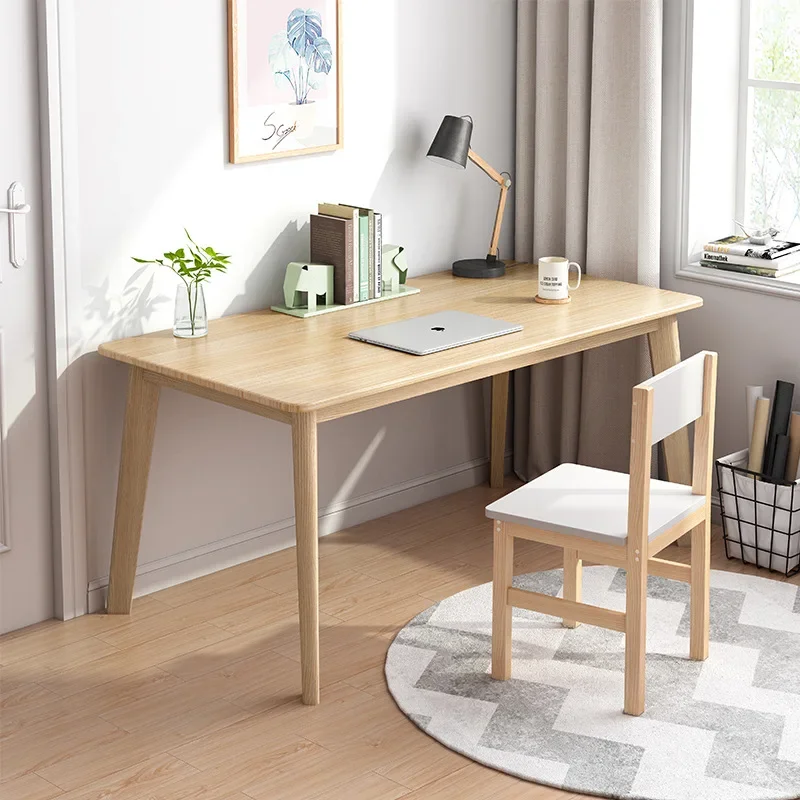 

Solid wood legs desk simple rental home bedroom computer desktop table student simple single writing table