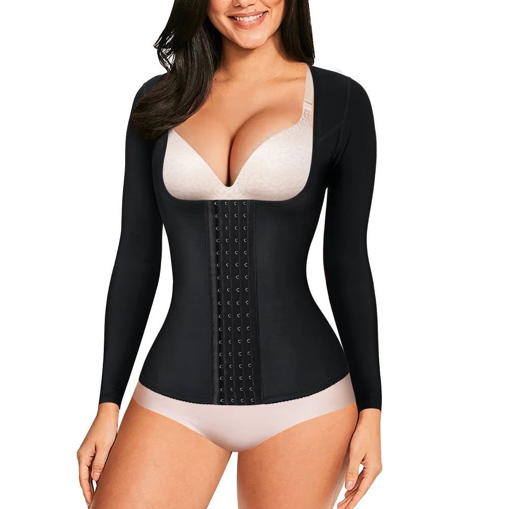 Women Corset Tummy Control Long Sleeves Shapewear Upper Arm Shaper Post Surgical Slimmer Compression Tops Fajas Colombianas