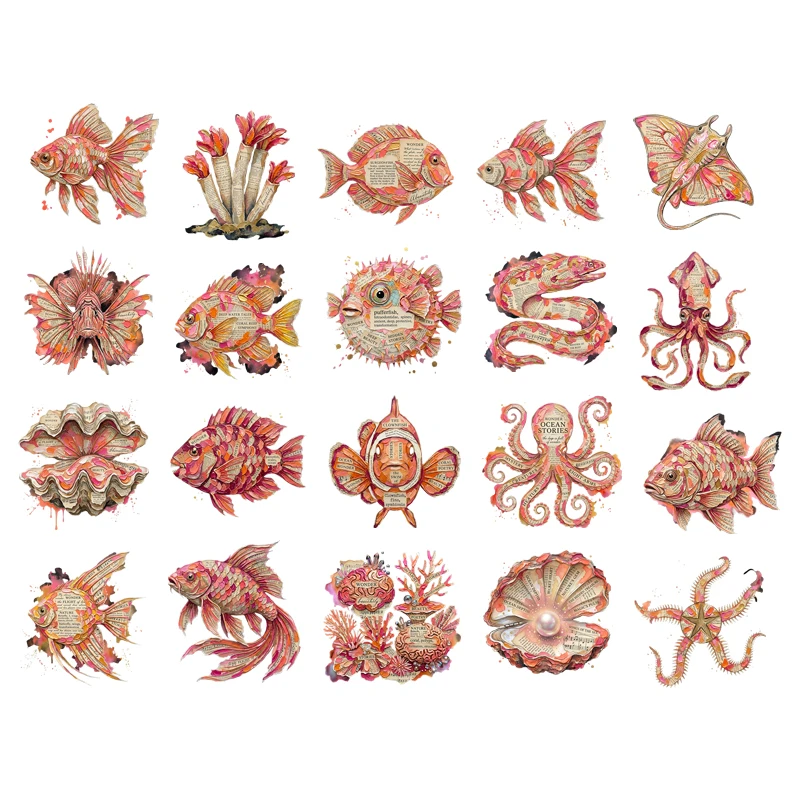 Cartoon Fish shell pearl octopus Ironing Heat Transfer Stickers Clothes Vinyl Hot Stickers Fashion DIY Clothing Stickers