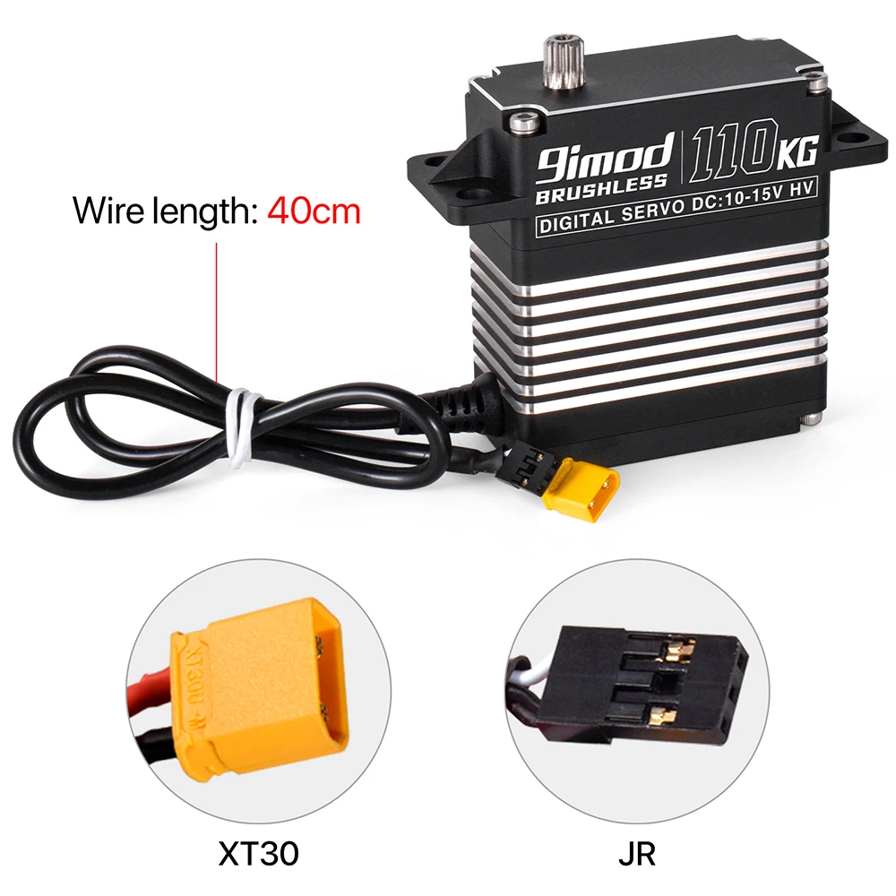 9IMOD Digital Servo 110Kg High Torque Brushless Motor HV 10-15V Metal Gear with 15T Servo Horn for 1/5 RC Car Robot DIY