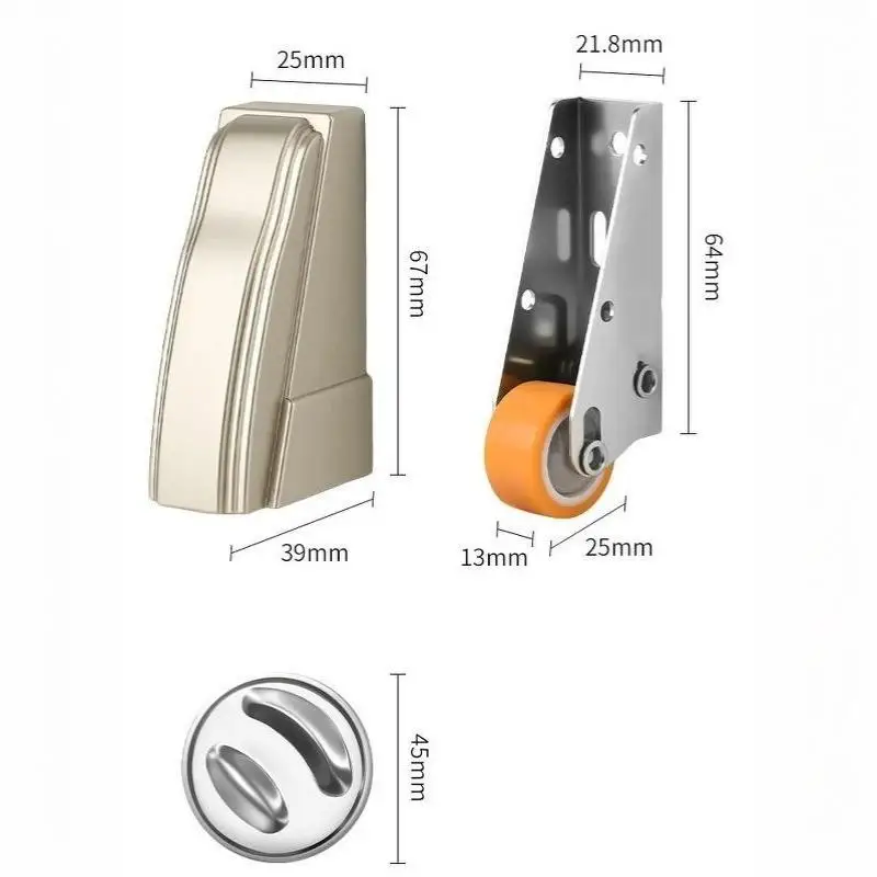 Door Lower Hinge Repair, Lift Door Pulley, Silent Buffer Rubber, Load-Bearing, Directional Assistance, Support Castor Wheels 1P