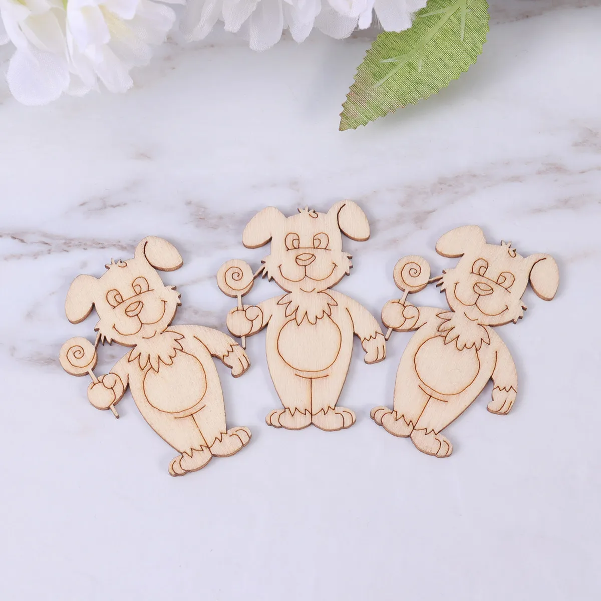 

40 Pcs Chip Animal Wood Crafts Farm Animals Painting Shaped Embellishments Cutouts for Decorations