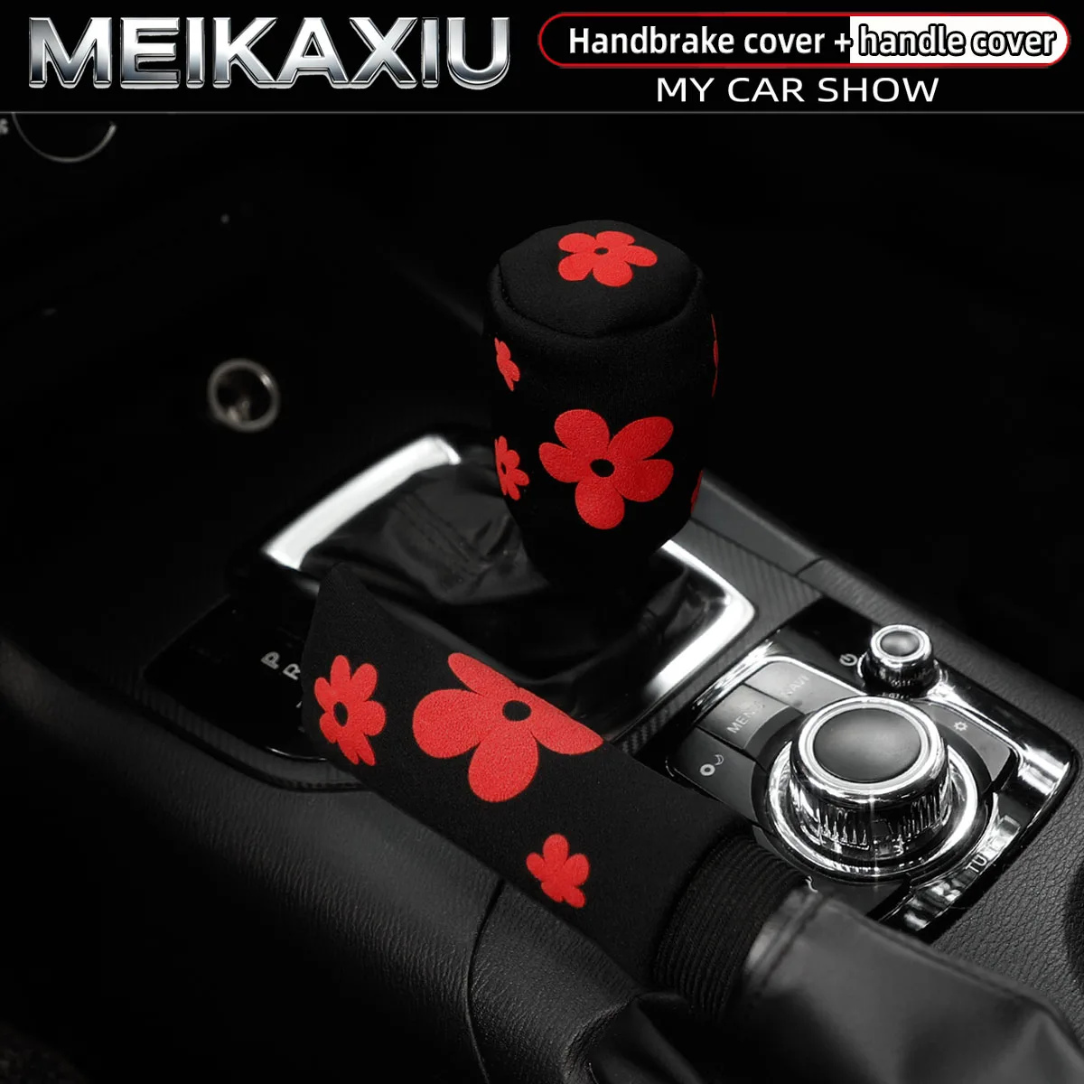 3D schöne Schaumstoffblumen Auto Handbremse Schalthebel & Griffabdeckung 2er Set – elegantes Autozubehör für Frauen