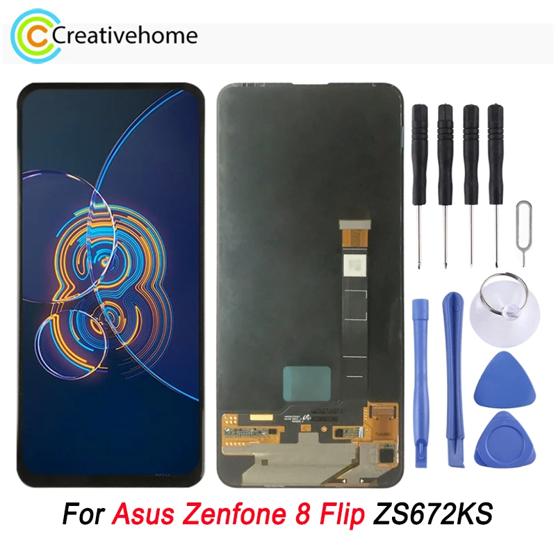 

AMOLED Material LCD Screen and Digitizer Full Assembly with / without Frame for Asus Zenfone 8 Flip ZS672KS