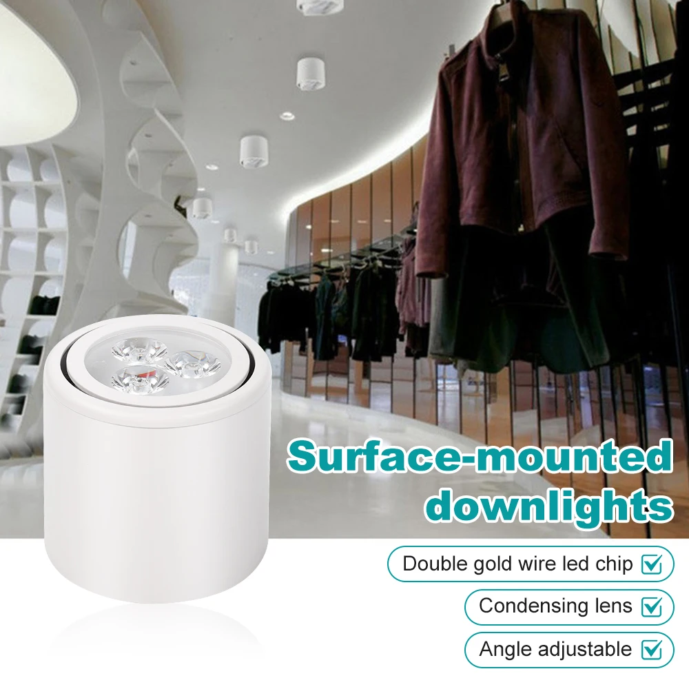 

3W LED Downlight Living Room Ceiling Light Spotlight Surface Mounted Down Light Restaurant Clothes Shop Atmosphere Light 220V