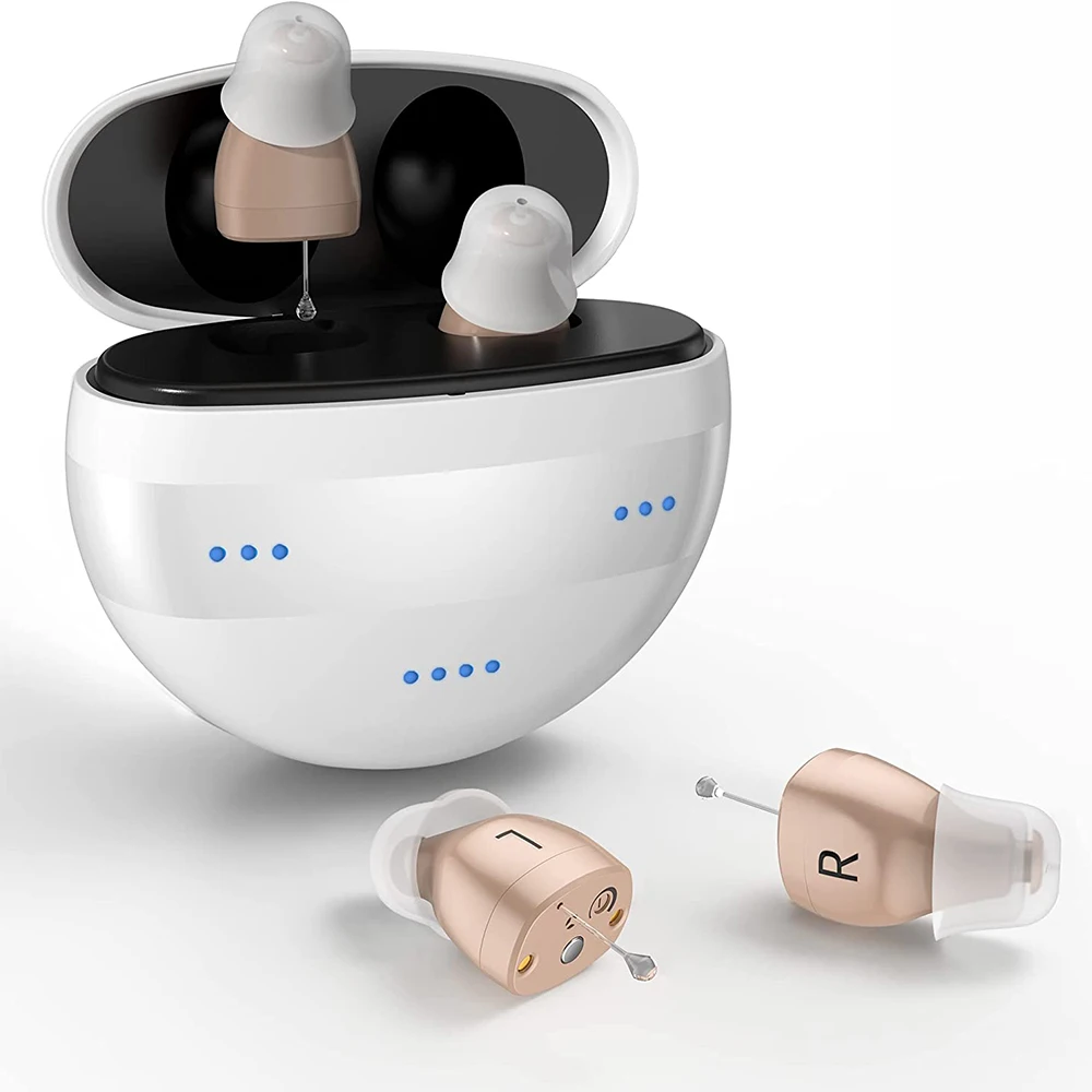 

Mini Rechargeable Charging Box Volume Control Small Amplifier BTE Digital Hearing Aids For Seniors Adults