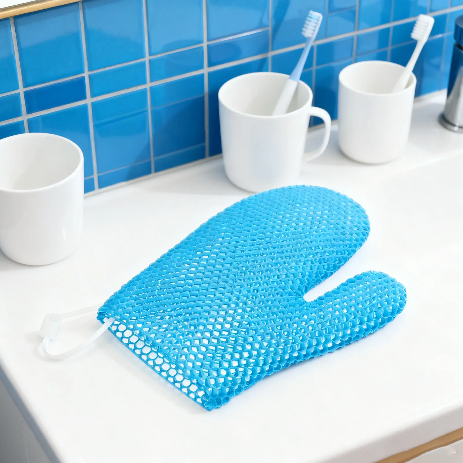 

Honeycomb Exfoliating Bath Mitt for Deep Cleaning and Gentle Skin Scrubbing - Full Body Shower Scrubber Glove for Back Feet