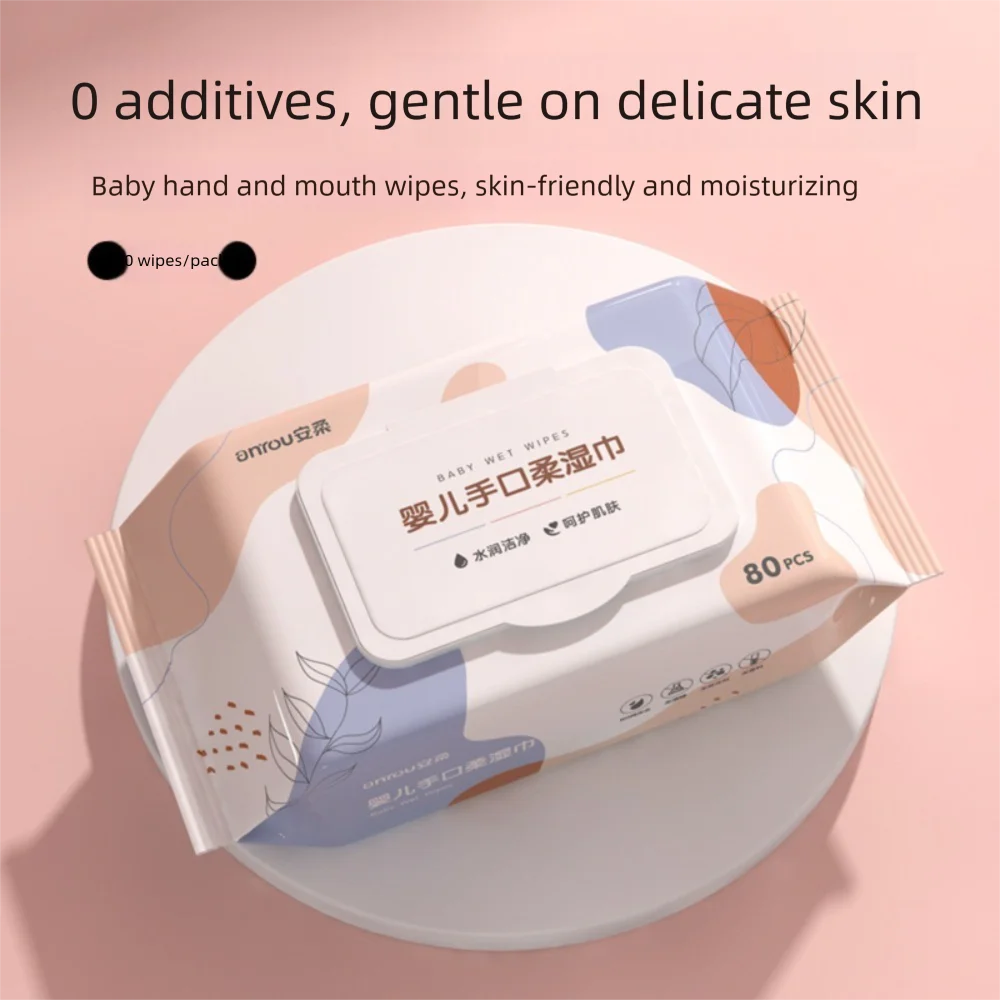 80 قطعة/الحقيبة جديد متعدد الأغراض الطفل مناديل مبللة كبيرة الحجم لطيف تنظيف مناديل التنظيف لينة الملمس مناديل مبللة ورقة رعاية الطفل