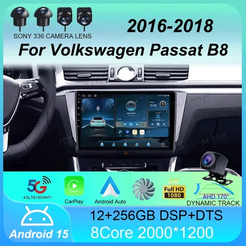 Android 15 For Volkswagen Passat B8 2016 - 2018 Car Radio Multimedia Video Player Navigation stereo GPS No 2din 2 din dvd