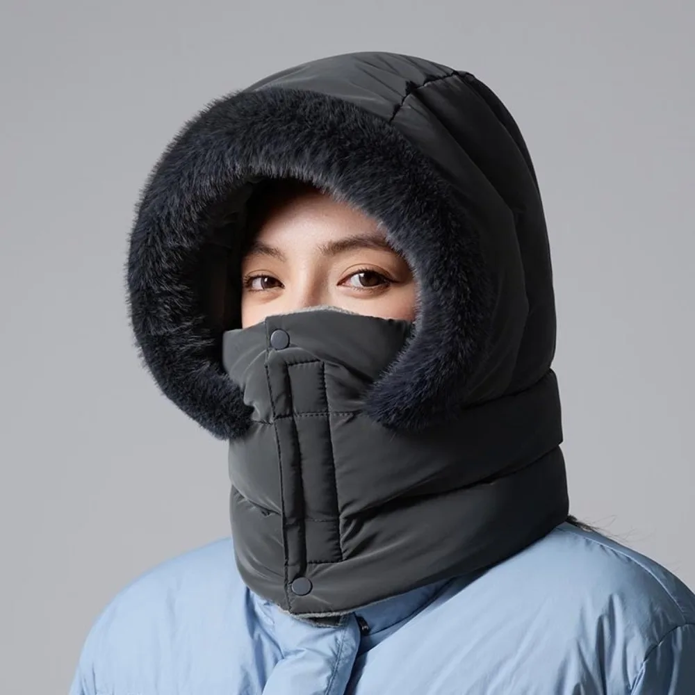 New Warm Scarf Mask Integrated Hat Windproof Breathable Helmet Cap Coldproof Waterproof Balaclava Autumn and Winter